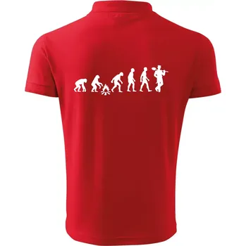 Pánská košile Evoluce kominík v klobouku - Polokošile pánská Pique Polo 203 - 5XL ( Červená )