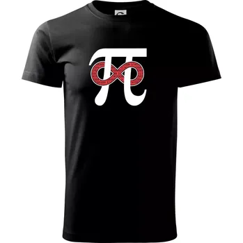 Pánské tričko Pí - nekonečno - Triko extra velké (5-8XL) - 7XL ( Černá )