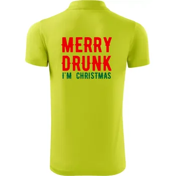 Pánská košile Merry Drunk I'm Christmas - Polokošile Victory sportovní (dresovina) - 2XL ( Limetková )