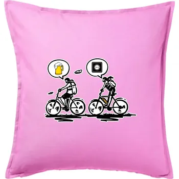Polštář Cyklistika na co myslím - Polštář 50x50 - 50x50 - Pouze potah ( Růžová )