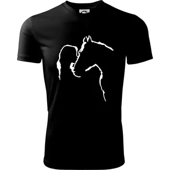 Chlapecké tričko Kůň a já silueta - Dětské triko sportovní (dresovina) - 122 cm/6 let ( Černá )