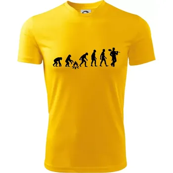 Chlapecké tričko Evoluce kominík v klobouku - Dětské triko sportovní (dresovina) - 158 cm/12 let ( Žlutá )
