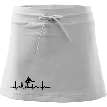 Dámská sukně EKG tanec - na rukou - Sportovní sukně - two in one - L ( Bílá )