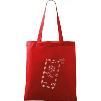 Nákupní taška Vcelky mě volají - musím jít - Taška bavlněná - 42 x 38 cm ( Červená )