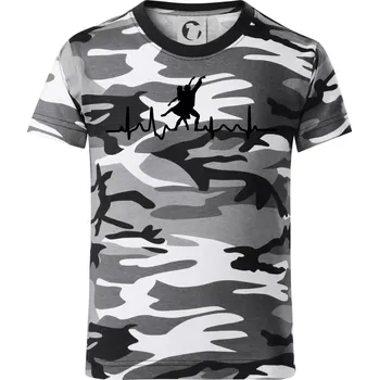 Chlapecké tričko EKG tanec - tančící dvojice - Dětské maskáčové triko - 104-110cm / 3-4 roky ( Šedý maskáč )