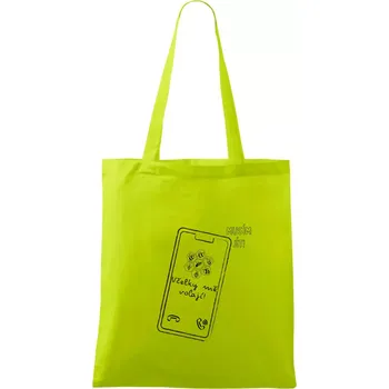 Vcelky mě volají - musím jít - Taška bavlněná - 42 x 38 cm ( Limetková )