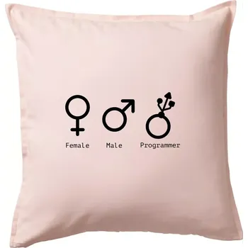 Polštář Female male programmer - Polštář 50x50 - 50x50 - Pouze potah ( Světle růžová )