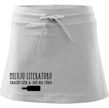 Dámská sukně Miluju literaturu - Sportovní sukně - two in one - L ( Bílá )
