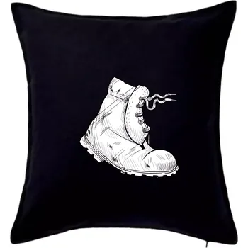 Polštář Boty do nepohody - Polštář 50x50 - 50x50 - Pouze potah ( Černá )