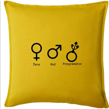 Polštář Muž žena programátor - Polštář 50x50 - 50x50 - Pouze potah ( Žlutá )