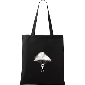 Nákupní taška Paragliding mraky - Taška bavlněná - 42 x 38 cm ( Černá )