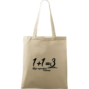 Nákupní taška 1+1=3 když nepoužiješ ochranu - Taška bavlněná - 42 x 38 cm ( Naturální )