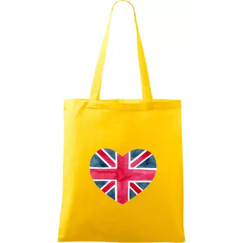 Britské srdce malované - Taška bavlněná - 42 x 38 cm ( Žlutá )