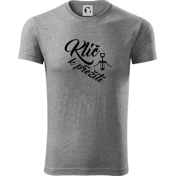 Pánské tričko Vývrtka mechanická - Klíč k přežití - Viper FIT - Pánské zůžené tričko - L ( Tmavě šedý melír )