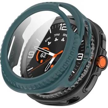 Příslušenství k chytrým hodinkám VSECHNONAMOBIL 117375 PC FULL COVER Plastový kryt se sklem pro Samsung Galaxy Watch8 Classic 46mm zelený