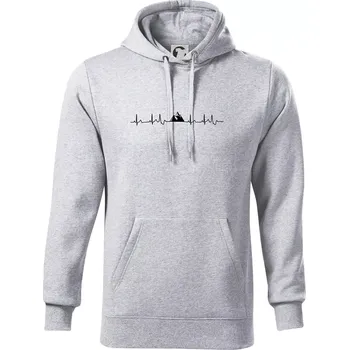 Pánská mikina Hory EKG - Mikina pánská Cape s kapucí - 5XL ( Světlešedý Melír )