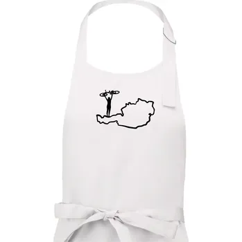 Kuchyňská zástěra Cyklistka - Mapa Rakouska - Dámská zástěra na vaření - Univerzální velikost ( Bílá )