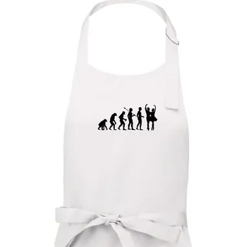Kuchyňská zástěra Evoluce tanec - pár - Dámská zástěra na vaření - Univerzální velikost ( Bílá )