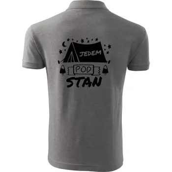 Pánská košile Jedem pod stan - Polokošile pánská Pique Polo 203 - 4XL ( Tmavě šedý melír )