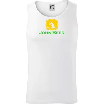John Beer jelen s pivem - Tílko pánské Core - L ( Bílá )
