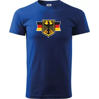 Německá orlice a vlajka - Triko extra velké (5-8XL) - 6XL ( Královská modrá )