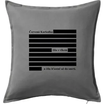Polštář Červená karkulka žila s vlkem - Polštář 50x50 - 50x50 - Včetně výplně ( Tmavě šedý melír )