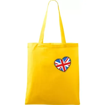 Británie srdce prso - Taška bavlněná - 42 x 38 cm ( Žlutá )