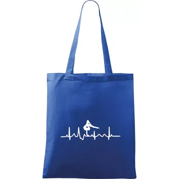 Nákupní taška EKG tanec - na rukou - Taška bavlněná - 42 x 38 cm ( Královská modrá )