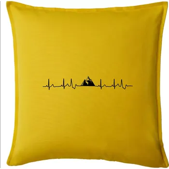 Polštář Hory EKG - Polštář 50x50 - 50x50 - Pouze potah ( Žlutá )