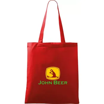 John Beer jelen s pivem - Taška bavlněná - 42 x 38 cm ( Červená )