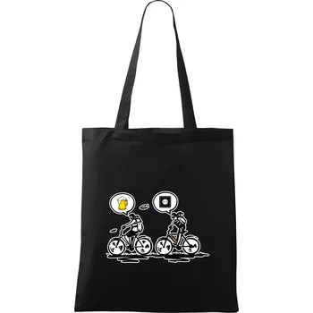 Cyklistika na co myslím - Taška bavlněná - 42 x 38 cm ( Černá )