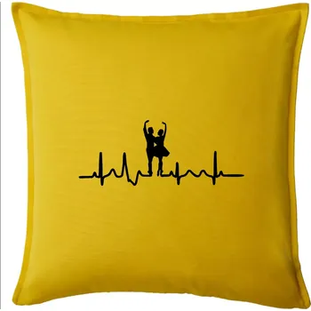 Polštář EKG tanec - pár - Polštář 50x50 - 50x50 - Pouze potah ( Žlutá )