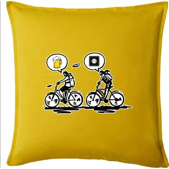 Polštář Cyklistika na co myslím - Polštář 50x50 - 50x50 - Pouze potah ( Žlutá )