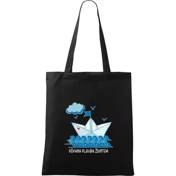 Nákupní taška Pěknou plavbu životem - Taška bavlněná - 42 x 38 cm ( Černá )
