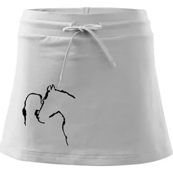 Dámská sukně Kůň a já silueta - Sportovní sukně - two in one - XS ( Bílá )