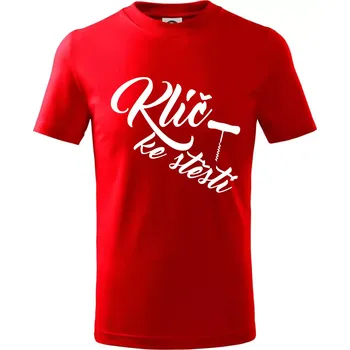 Chlapecké tričko Klíč ke štěstí vývrtka jednoduchá - Tričko dětské bavlněné - 122 cm/6 let ( Červená )