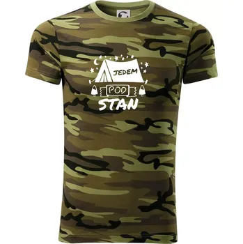 Pánské tričko Jedem pod stan - Army CAMOUFLAGE - XS ( Zelený maskáč )