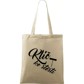 Nákupní taška Klíč ke štěstí vývrtka jednoduchá - Taška bavlněná - 42 x 38 cm ( Naturální )