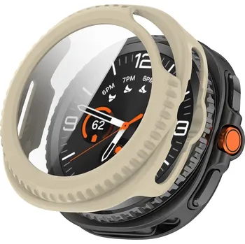 Příslušenství k chytrým hodinkám VSECHNONAMOBIL 117369 PC FULL COVER Plastový kryt se sklem pro Samsung Galaxy Watch8 Classic 46mm IVORY