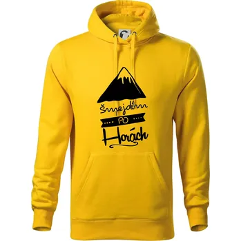 Pánská mikina Šmejdím po horách - Mikina pánská Cape s kapucí - XL ( Žlutá )
