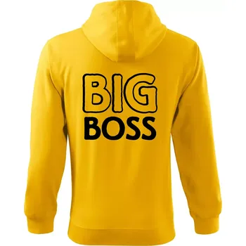 Pánská mikina Big boss mini boss - Mikina s kapucí na zip trendy zipper - 3XL ( Žlutá )