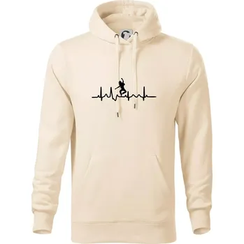 Pánská mikina Ekg tanec - vlasy - Mikina pánská Cape s kapucí - 4XL ( Mandlová )