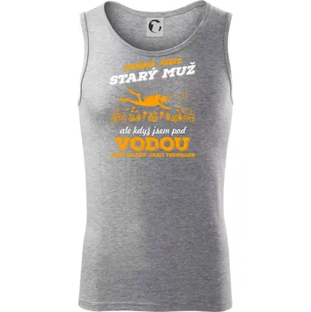 Potápěč - možná jsem starý muž - Tílko pánské Core - 2XL ( Tmavě šedý melír )