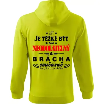 Pánská mikina Je těžké být neodolatelný traktorista - Mikina s kapucí na zip trendy zipper - M ( Limetková )