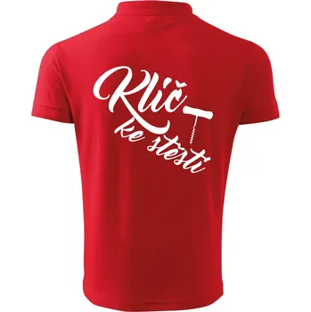Pánská košile Klíč ke štěstí vývrtka jednoduchá - Polokošile pánská Pique Polo 203 - S ( Červená )