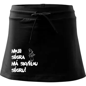 Dámská sukně Moje ségra má skvělou ségru - Sportovní sukně - two in one - XS ( Černá )