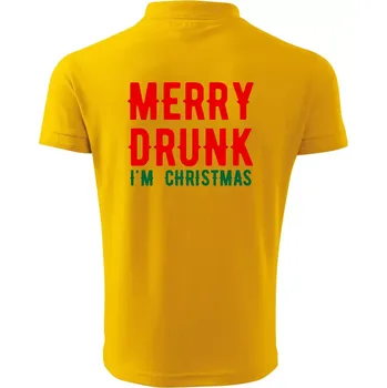 Pánská košile Merry Drunk I'm Christmas - Polokošile pánská Pique Polo 203 - 3XL ( Žlutá )
