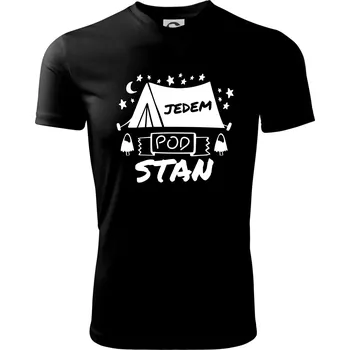 Chlapecké tričko Jedem pod stan - Dětské triko sportovní (dresovina) - 146 cm/10 let ( Černá )