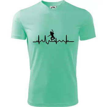 Chlapecké tričko Ekg tanec - vlasy - Dětské triko sportovní (dresovina) - 146 cm/10 let ( Mátová )