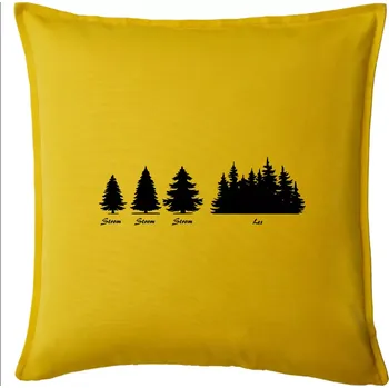 Polštář Evoluce lesa - Polštář 50x50 - 50x50 - Pouze potah ( Žlutá )